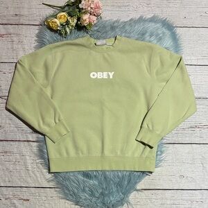 Obey Light Green Crew Neck Sweatshirt sz M